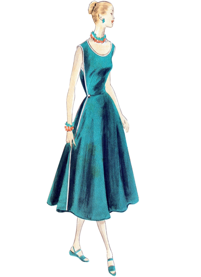 Patron Vogue 1864 robe vintage, taille 34-42, en français