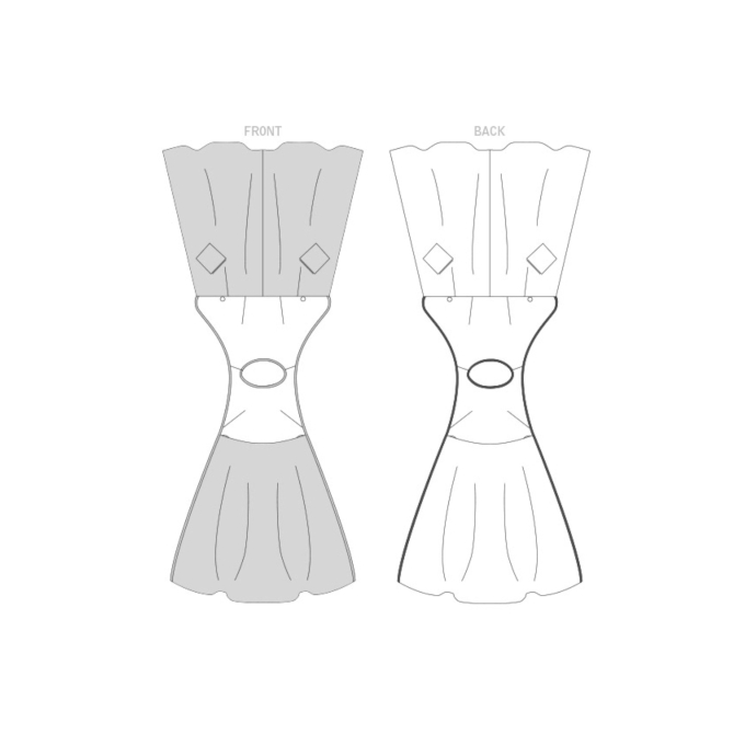 Patron Vogue 1864 robe vintage, taille 42-50, en français