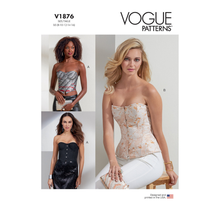 Naaipatroon Vogue 1876 Corsage, maat  34-42, Dui/En/Fr