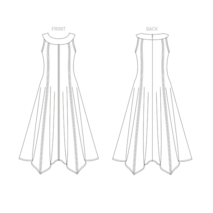 Naaipatroon Vogue 1878 designer jurk, maat 34-42 Dui/En/Fr
