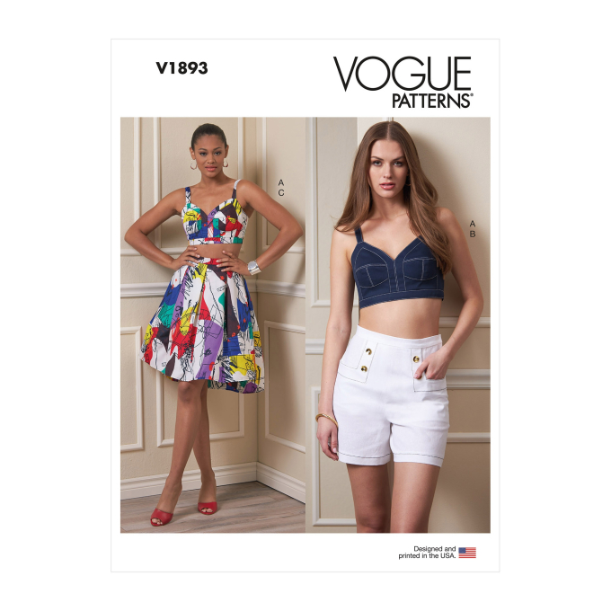 Naaipatroon Vogue 1893 combinatie, maat 32-40 Dui/En/Fr