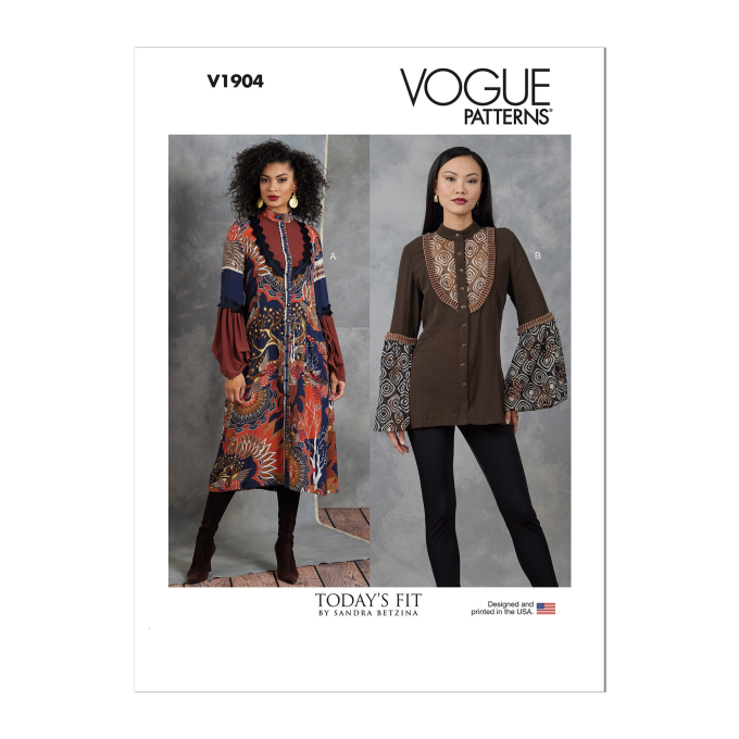 Naaipatroon Vogue 1904 designer jurk, All Size