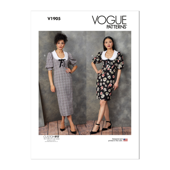 Naaipatroon Vogue 1905  jurk, maat 44-52 Dui/En/Fr