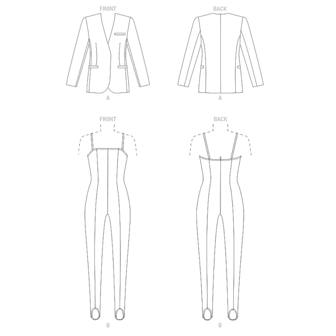 Naaipatroon Vogue 1913 combination, maat 34-42 Dui/En/Fr