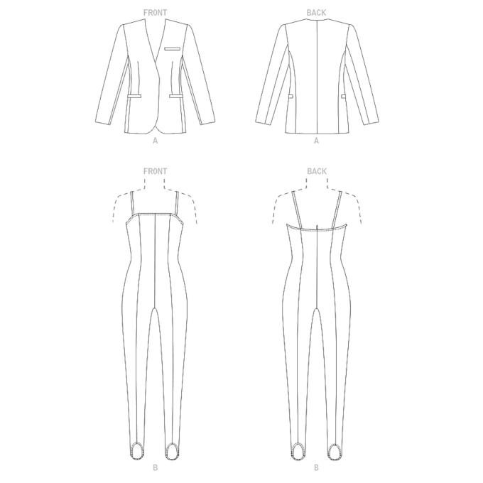 Naaipatroon Vogue 1913 combination, maat 44-52 Dui/En/Fr