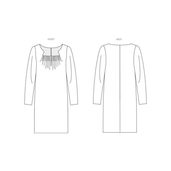Naaipatroon Vogue 1920 designer jurk, maat 42-50 Dui/En/Fr