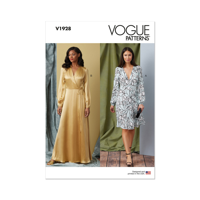 Naaipatroon Vogue 1928  jurk, maat 42-50 Dui/En/Fr