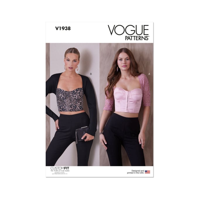 Naaipatroon Vogue 1938 Corsage, maat  34-42, Dui/En/Fr