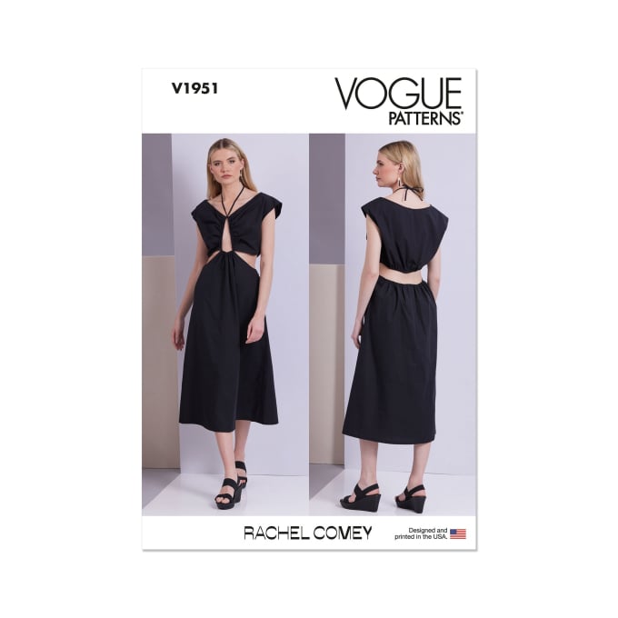 Naaipatroon Vogue 1951 designer jurk, maat 34-42 Dui/En/Fr