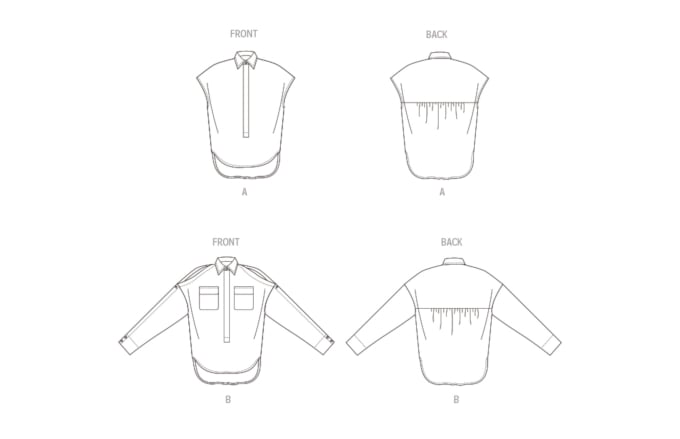 Naaipatroon Vogue 1954 blouse, maat 34-42 Dui/En/Fr