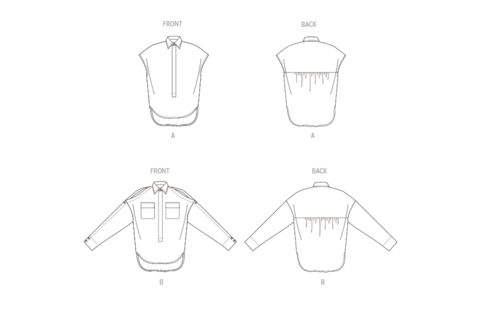 Naaipatroon Vogue 1954 blouse, maat 44-52 Dui/En/Fr