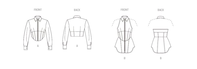 Naaipatroon Vogue 1956 blouse, maat 42-50 Dui/En/Fr