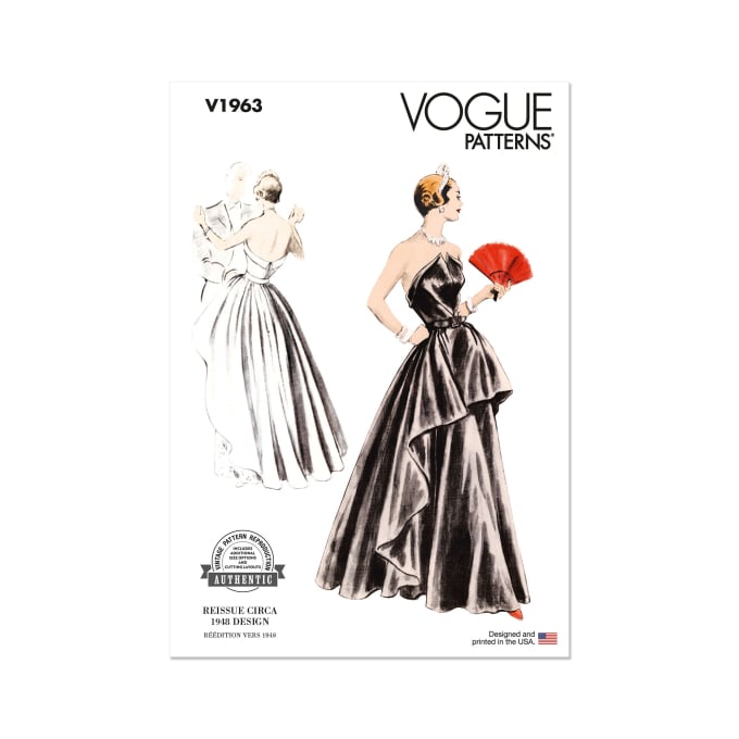 Patron Vogue 1963 robe de soirée vintage, taille 42-50, en français