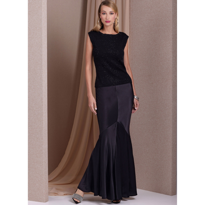 Naaipatroon Vogue 1986 jurk, maat 44-52 Dui/En/Fr