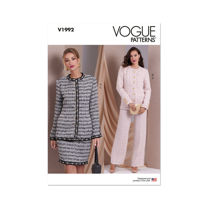 Naaipatroon Vogue 1992 combination, maat 34-42 Dui/En/Fr