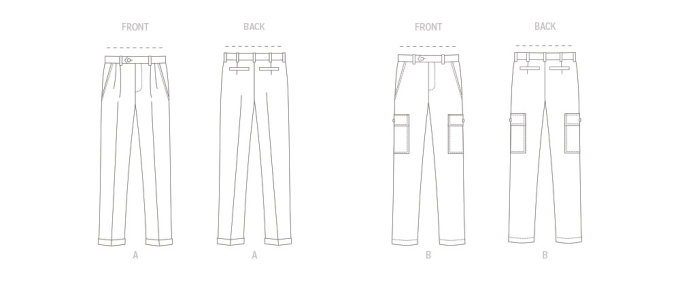 Naaipatroon Vogue 1996 heren broek, maat 44-52 Dui/En/Fr