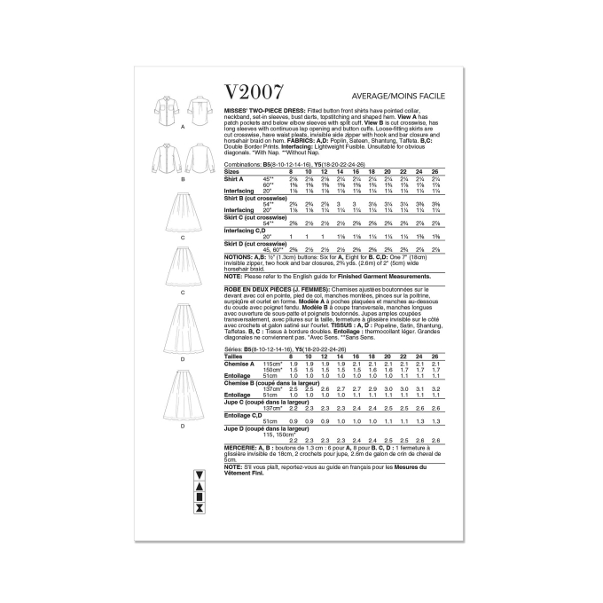 Naaipatroon Vogue 2007 combination, maat 44-52 Dui/En/Fr