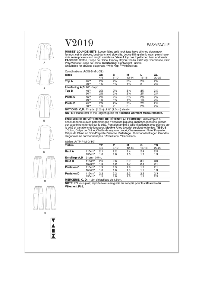 Naaipatroon Vogue 2019 combination, maat 32-48 Dui/En/Fr