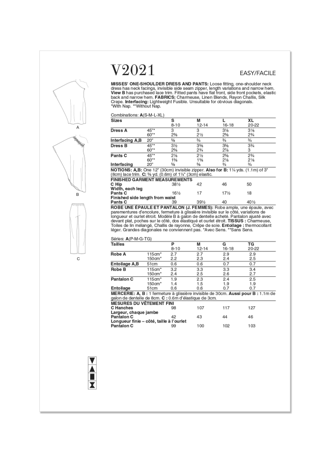 Naaipatroon Vogue 2021 combinatie, maat S-XL Dui/En/Fr