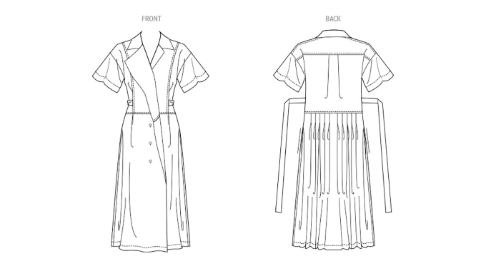 Naaipatroon Vogue 2024 Jurk, maat 32-40 Dui/En/Fr
