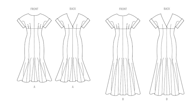 Naaipatroon Vogue 2027 Jurk, maat 40-48 Dui/En/Fr