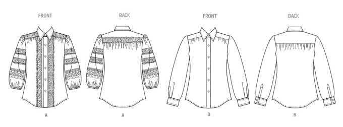 Naaipatroon Vogue 2031 Blouses, maat 42-50 Dui/En/Fr