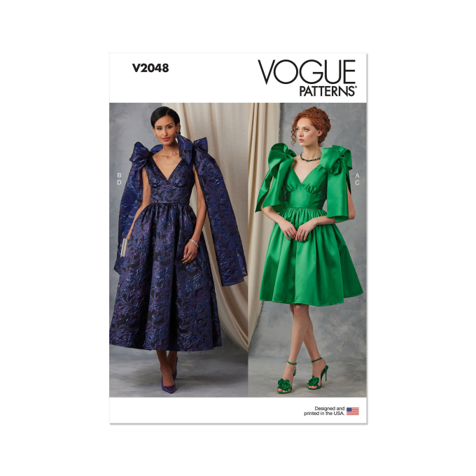 Patron Vogue 2048 robe de soirée femme, version papier, taille 32-40 en français