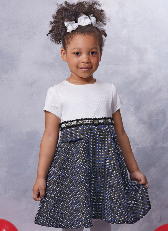 Naaipatroon Vogue 2058 Meisjes Jurk, maat 3-8 Dui/En/Fr