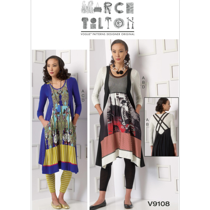 Pattern Vogue 9108 Dames Top, Jurk en Leggings, Dui/En/Fr