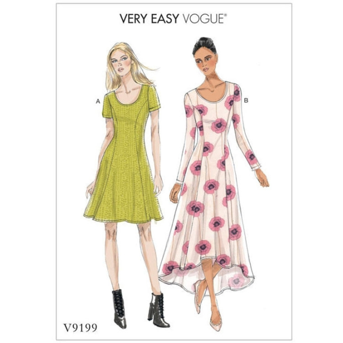 Pattern Vogue 9199 Misses' Jurk, Dui/En/Fr