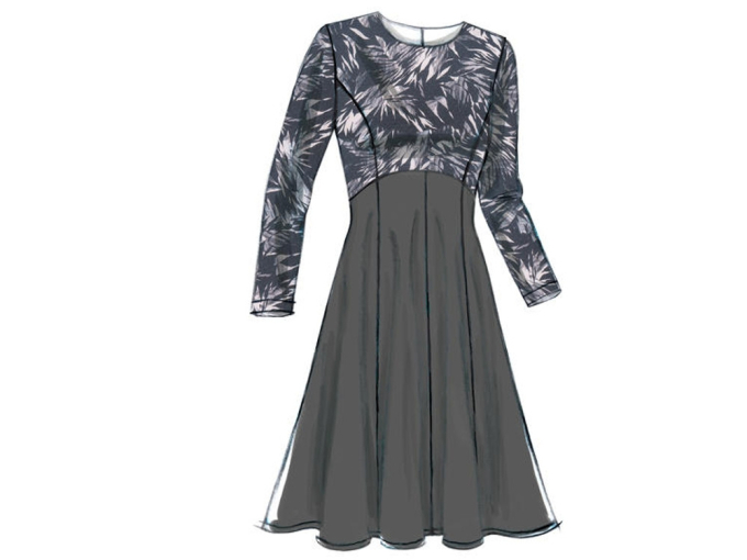 Pattern Vogue 9202 Misses' Jurk, Dui/En/Fr