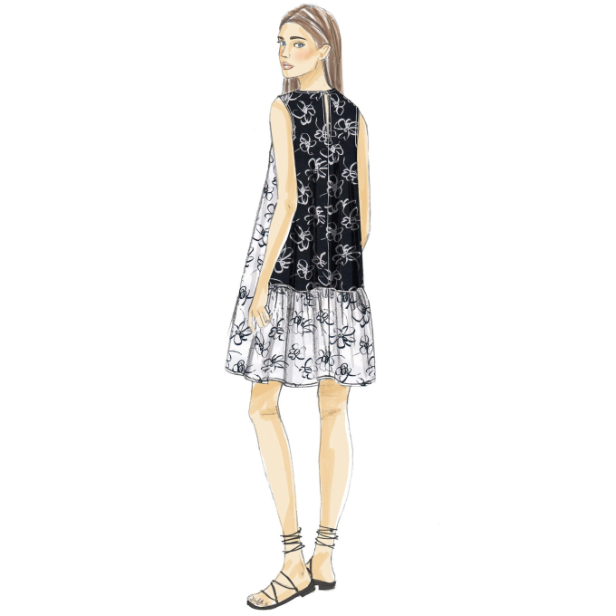 Naaipatroon Vogue 9237 jurk, maat 42-50, Dui/En/Fr