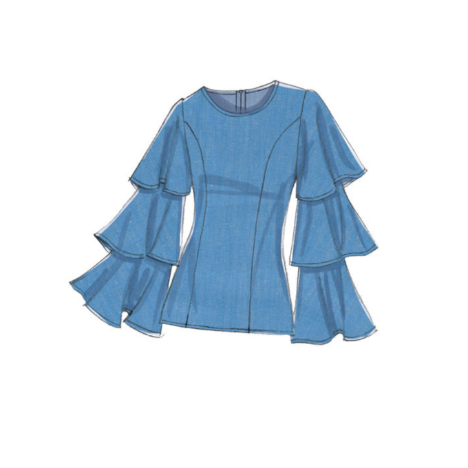 Naaipatroon Vogue 9243 blouse, maat 40-48, Dui/En