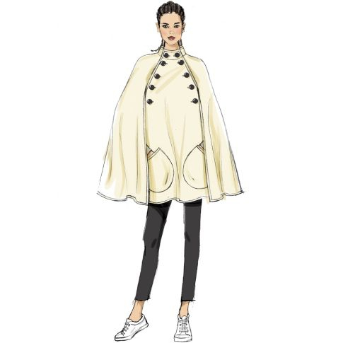 Patron Vogue 9288 manteau cape femme, version papier, taille XS – M, en français