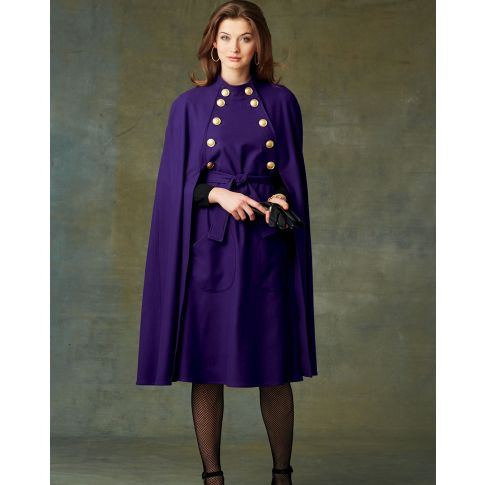 Patron Vogue 9288 manteau cape femme, version papier, taille XS – M, en français