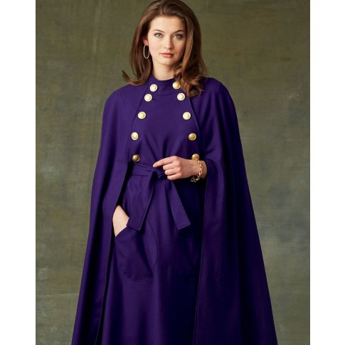 Patron Vogue 9288 manteau cape femme, version papier, taille XS – M, en français