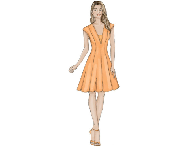 Naaipatroon Vogue 9292, jurk, Dui/En/Fr