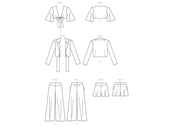 Naaipatroon Vogue 9319, striktop, short / broek met wijde pijp, Dui/En/Fr