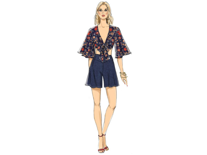Naaipatroon Vogue 9319, striktop, short / broek met wijde pijp, Dui/En/Fr