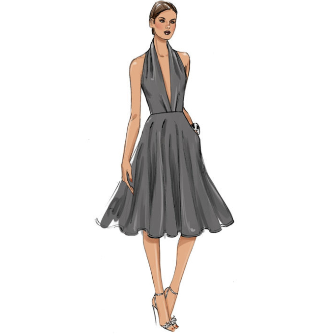 Patron Vogue 9343 robe, taille 40-48, en français