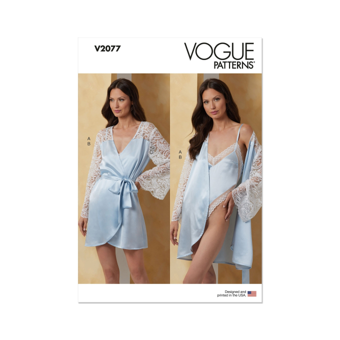 Sewing pattern Vogue Misses Robe with belt and teddy 2077 Size 32-40, En/Ger/Fr