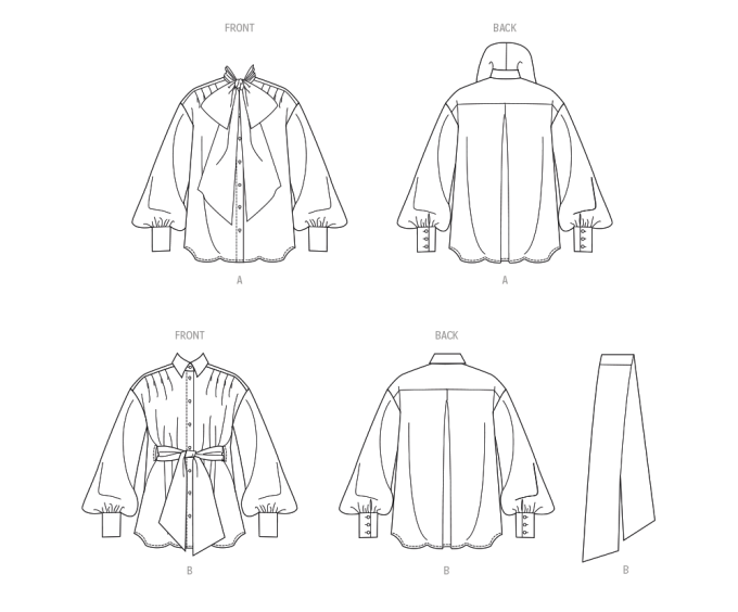 Sewing pattern Vogue Tops and Sash Ladies 2068 Size 44-52, En/Ger/Fr