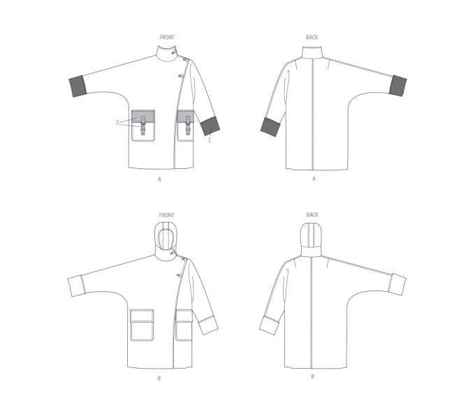 Sewing pattern Vogue V2075 Misses Coats Size 32-50, Eng/Ger/Fr