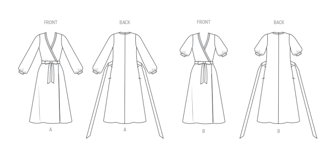 Sewing pattern Vogue V2081 Misses' Wrap Dress Size 44-52, Eng/Ger/Fr