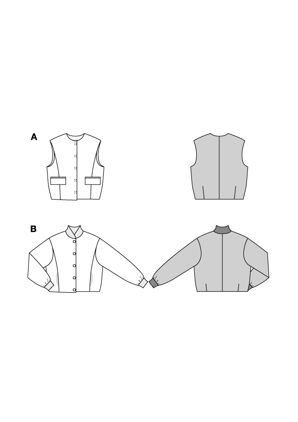 Naaipatroon Burda 5698 Vest & Jas, Nl/Dui/En/Fr
