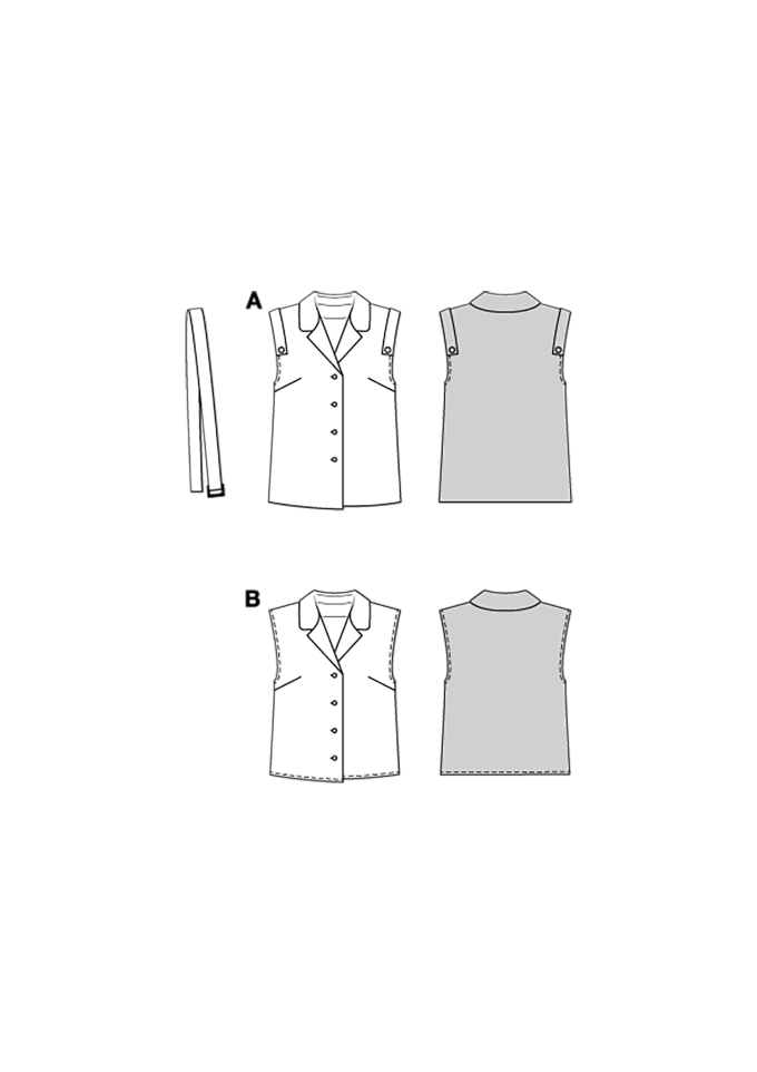 Naaipatroon Vest Burda 5734, Nl/Dui/En/Fr