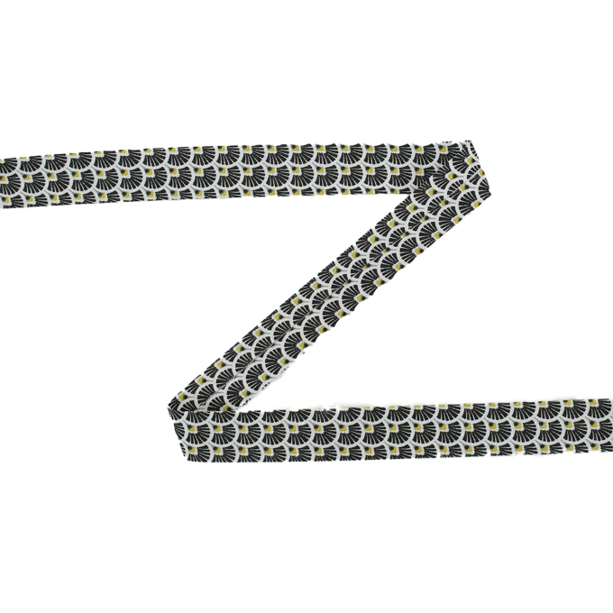 Biais couture coton 2,7cm, Éventail, noir