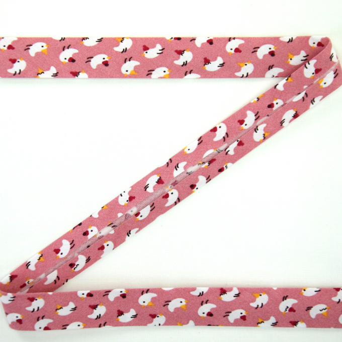 Biaisband Kippen, vieaux rose