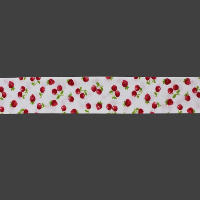 Biais couture coton 2cm, Cerises