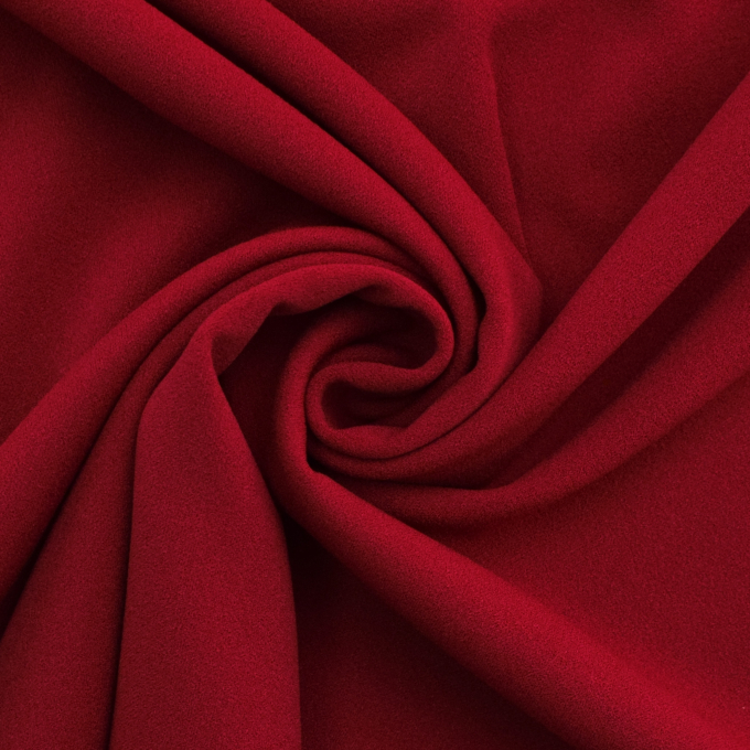 Tissu scuba sim. néoprène crêpe uni, rouge foncé